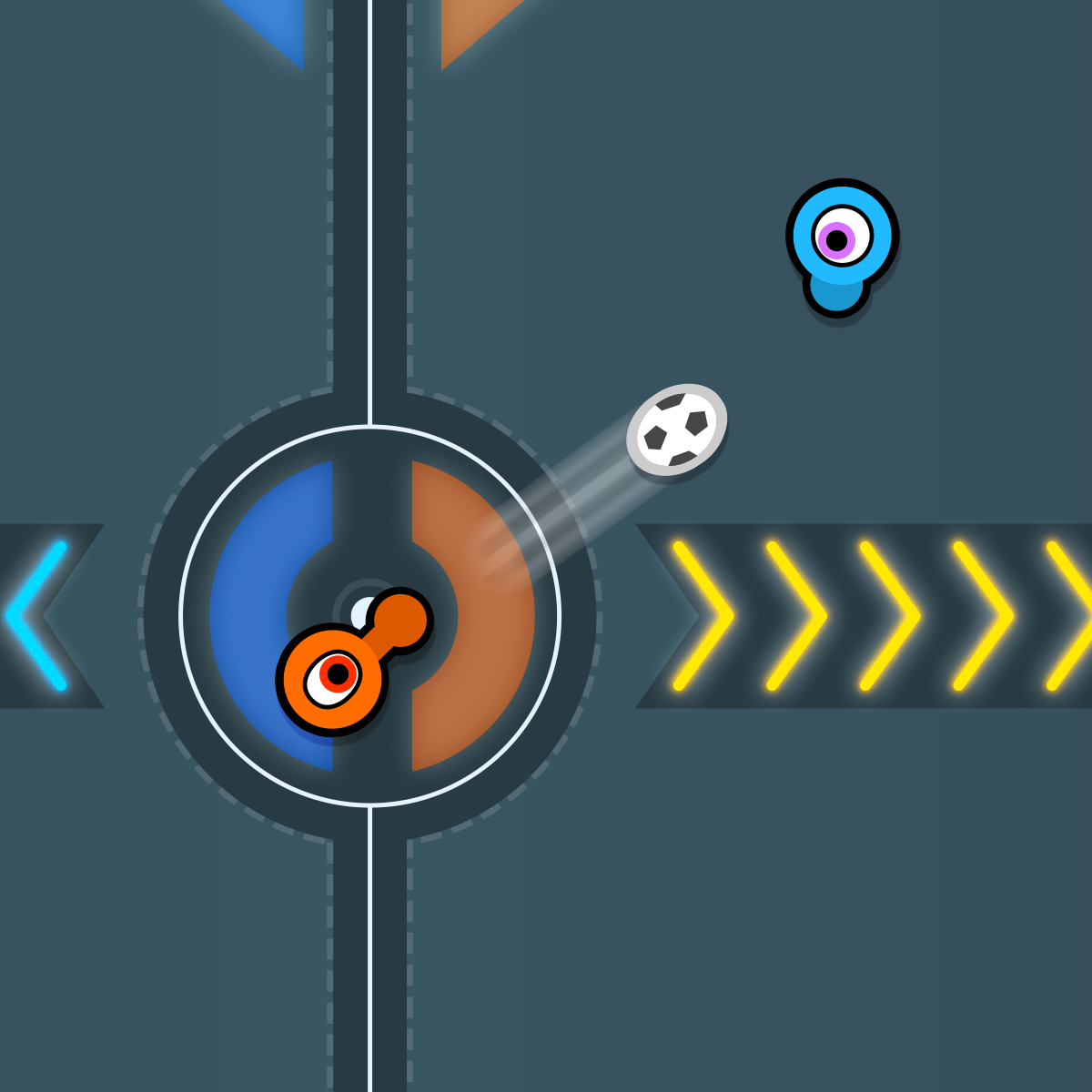 OniBall arena with players challenging for the ball